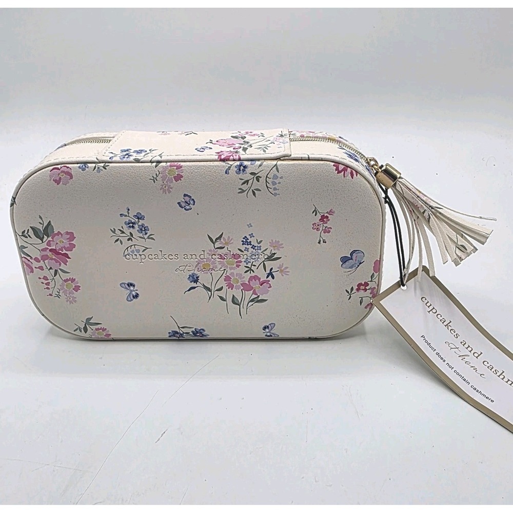 NEW Cupcakes & Cashmere at Home Travel Jewelry Box Floral Organizer Case Gift